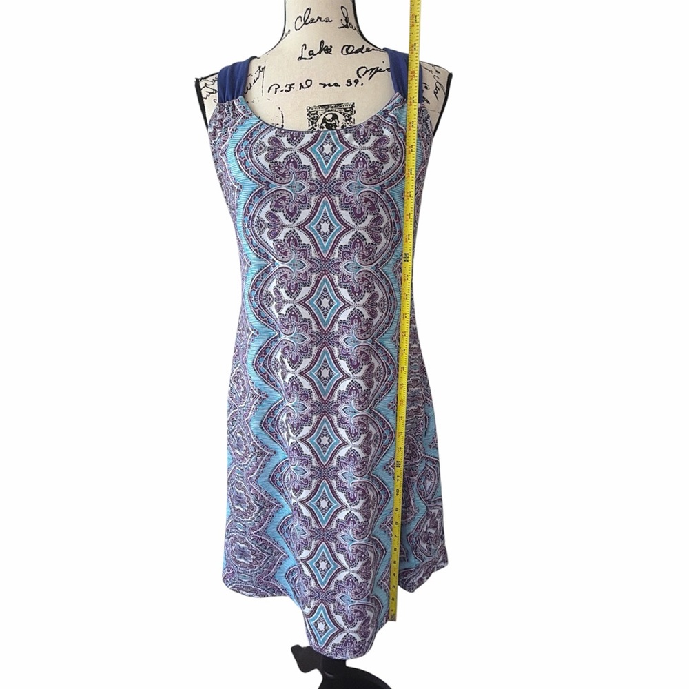 PrAna Paisley Geometric Cross-Back Dress Built Bra Mandala Sz XL Quinn Casual - Picture 3 of 11